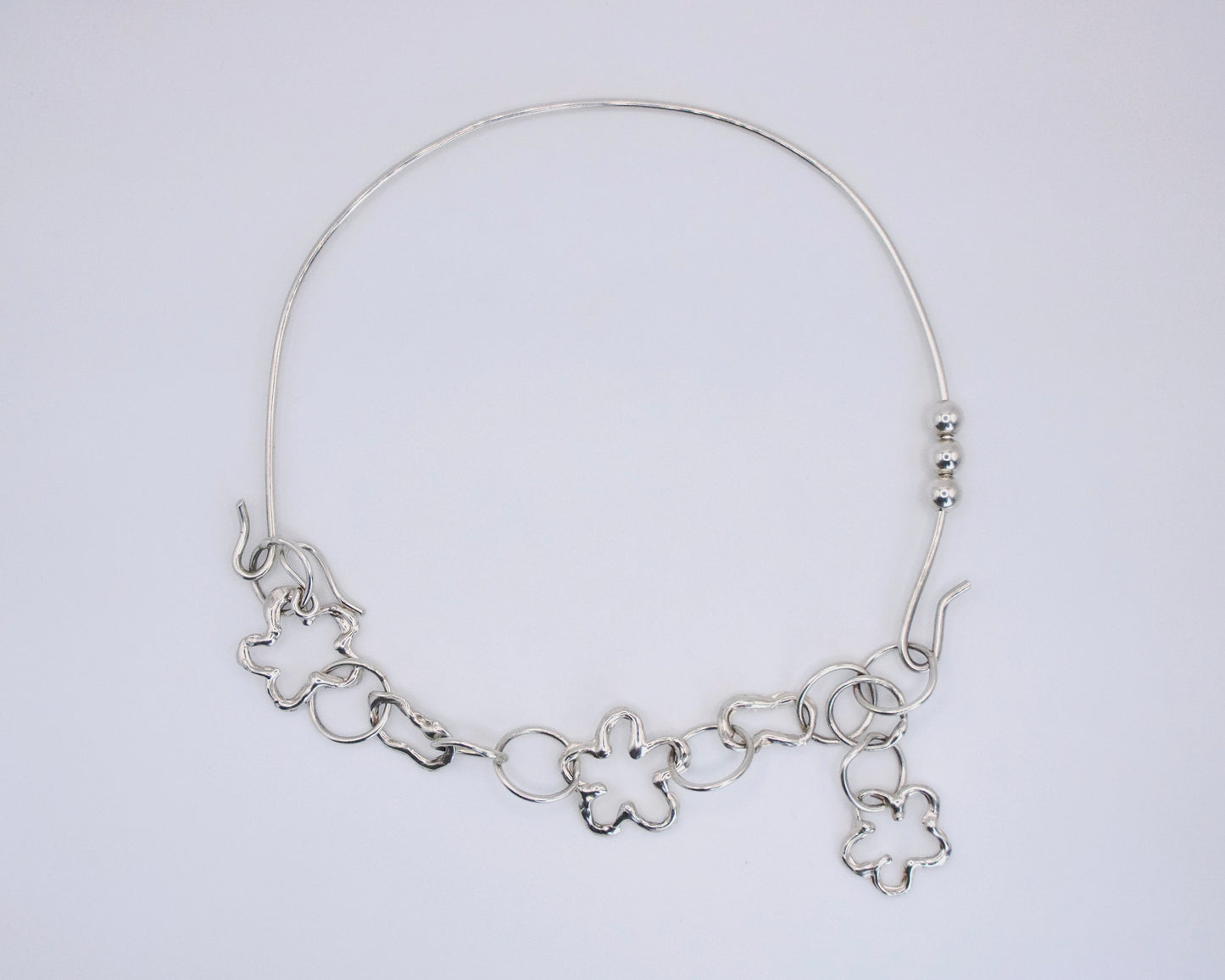 Flower/Cloud Structured Necklace