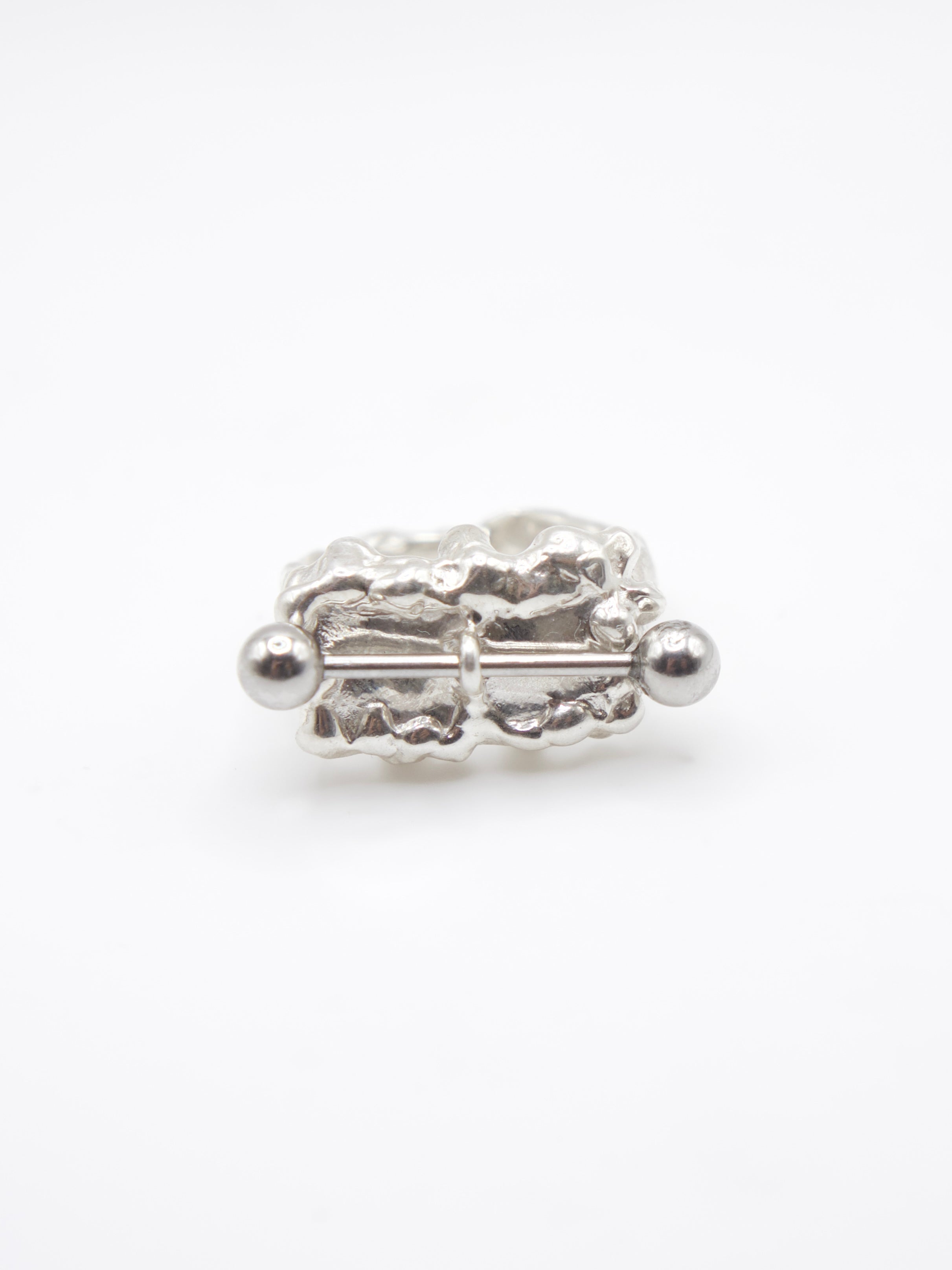 Handmade Sterling Silver Punk Piercing Ring | amemori