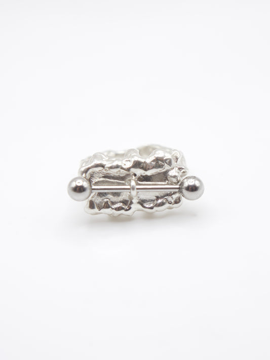 935 silver ring with punk piercing charm detail, amemori