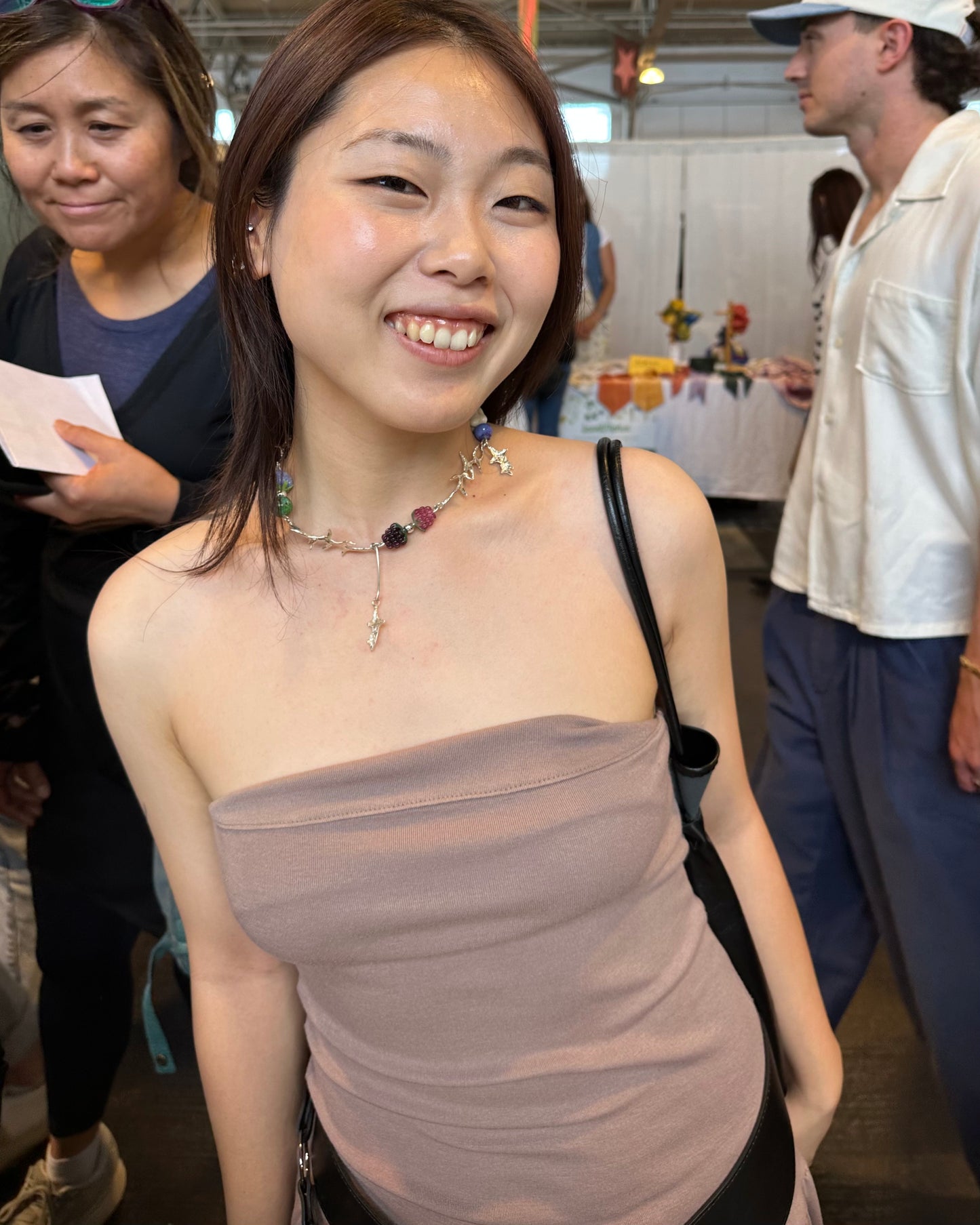 cute whimsy girl with 935 silver necklace at renegade san francisco