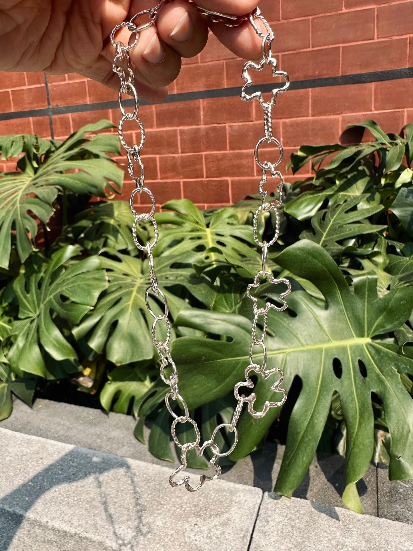 unique natural flower necklace, mexico city 